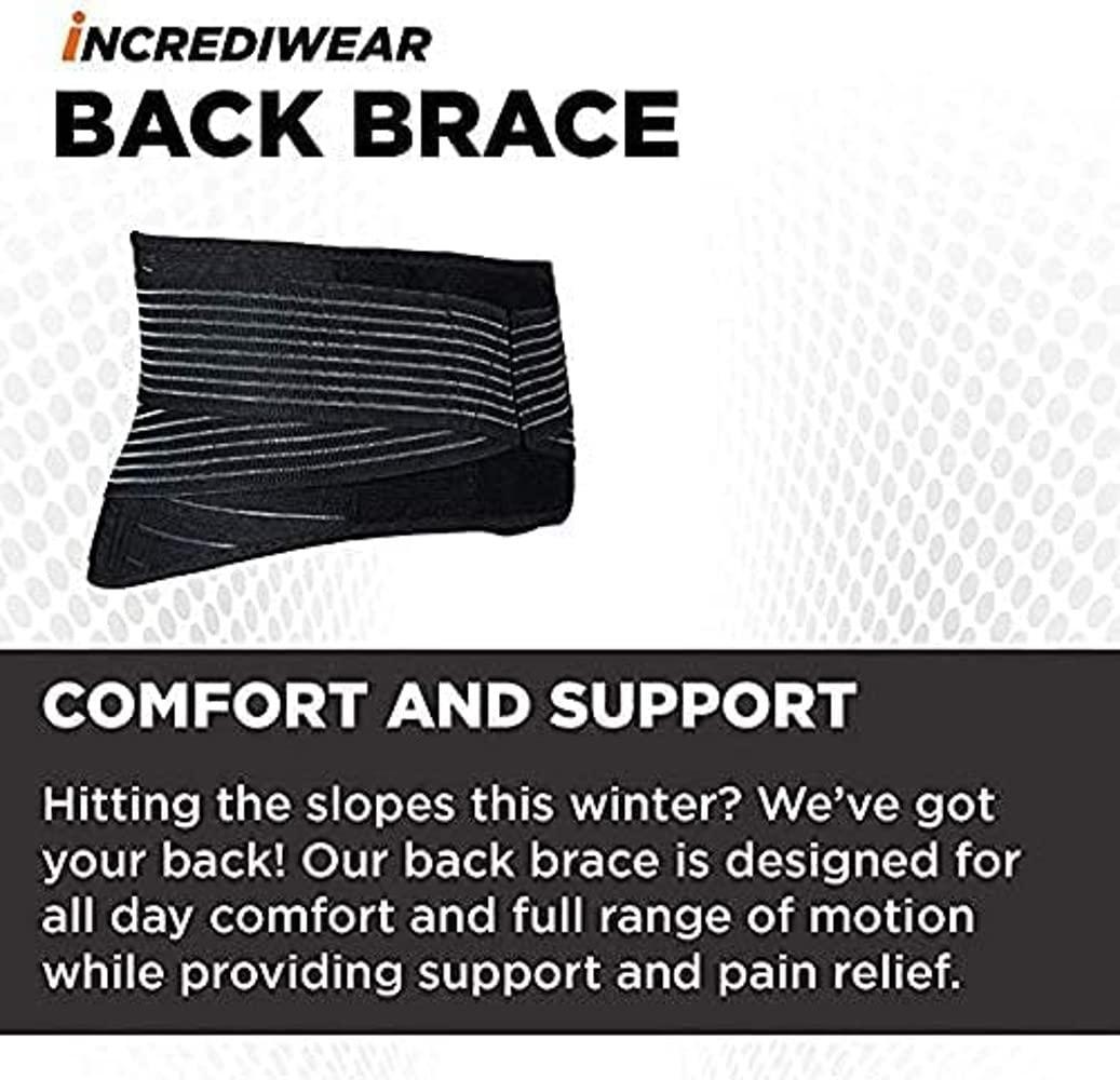 Incrediwear Incrediwear Back Brace - Back Support Brace for Back Pain Relief from Muscle Pain, Sciatica or a Herniated Disc, Everyday Lower Back Lumbar Support (Medium)