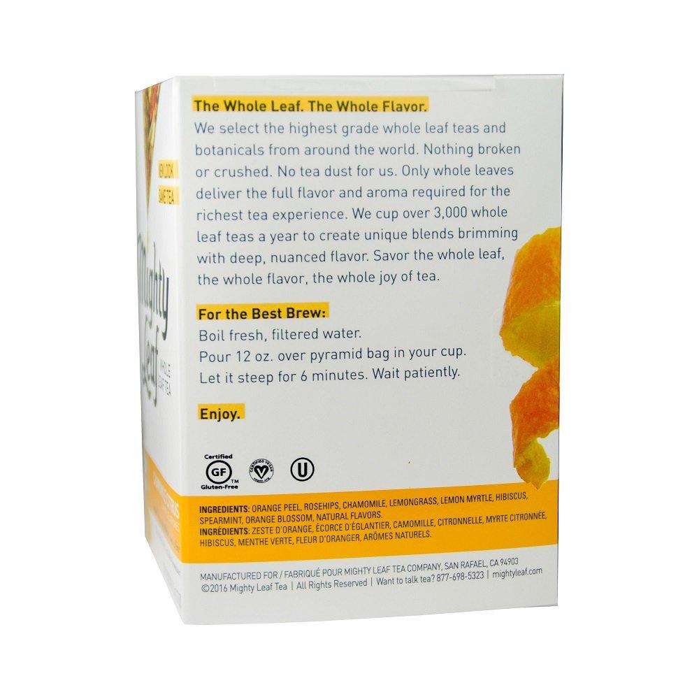 Mighty Leaf Mighty Leaf Whole Leaf Tea, Chamomile Citrus, 45 Tea Bags (Pack of 3, 15CT each) Individual Pyramid-Style Tea Sachets of Uncaffeinated Herbal Tisane with Chamomile and Orange Peel