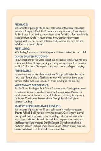 Junket Junket Danish Dessert Raspberry and Strawberry Mix - for Pie Filling, Cheesecake Topping, Sauces, Puddings, and Glazes. Add Water, Heat 60 Seconds, Add Fresh Fruit! 4.75 Ounce (Variety Pack of 6)