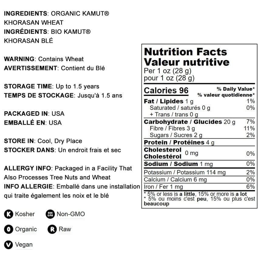 Food to Live Food to Live Organic Rolled KAMUT Khorasan Wheat Flakes, 2 Pounds Non-GMO, Made from Whole Wheat Berries, Kosher, Bulk, Great for Cereal, Granola, Muffins and Milling into Flour for Baking, Product of the USA.