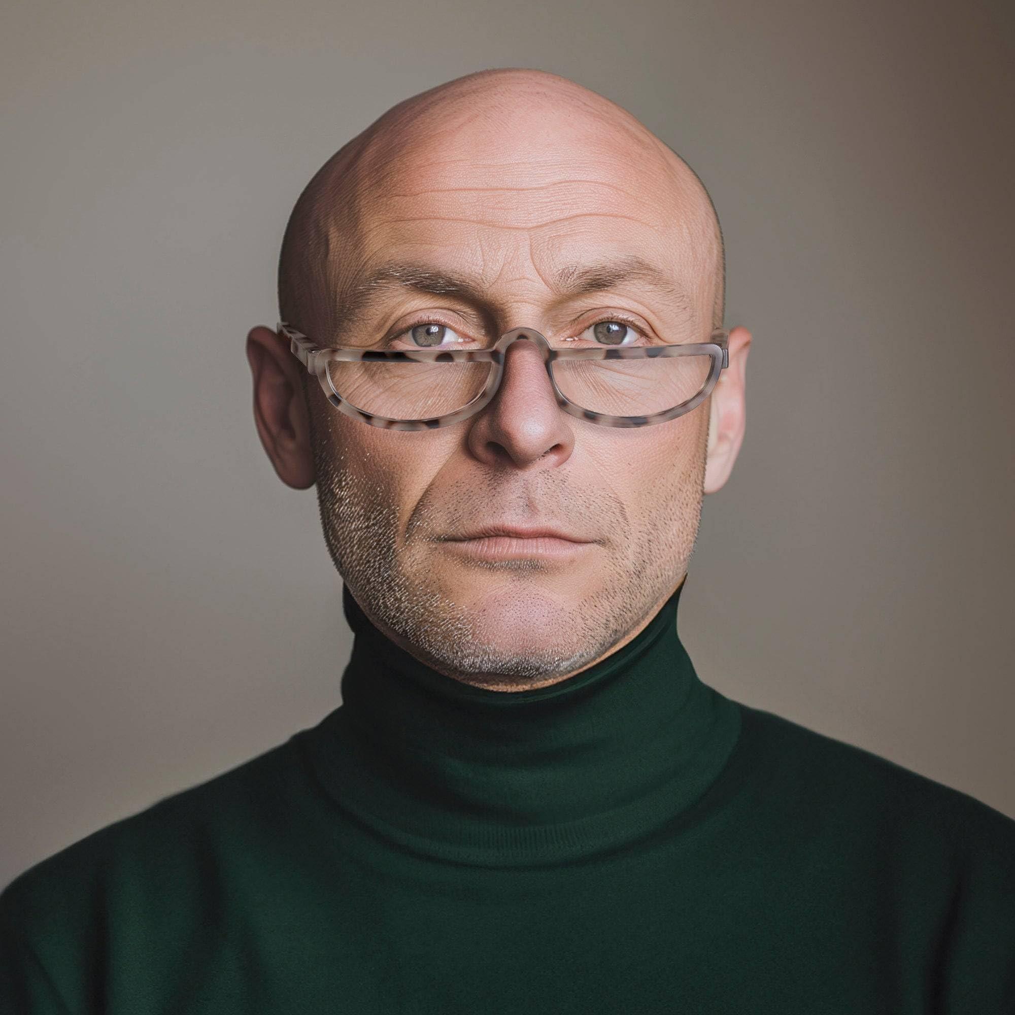 LONDON MOLE LONDON MOLE Eyewear | Brainy Reading Glasses | Half Moon Glasses | Cool Readers | Men\'s Women\'s Unisex | Full Rim Glasses | Spring Hinges | Gloss Pale Tortoiseshell | magnification +1.0