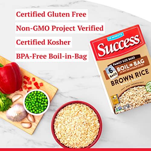 Success Success Boil-in-Bag Rice, Brown Rice, Quick and Easy Rice Meals, 32-Ounce Box