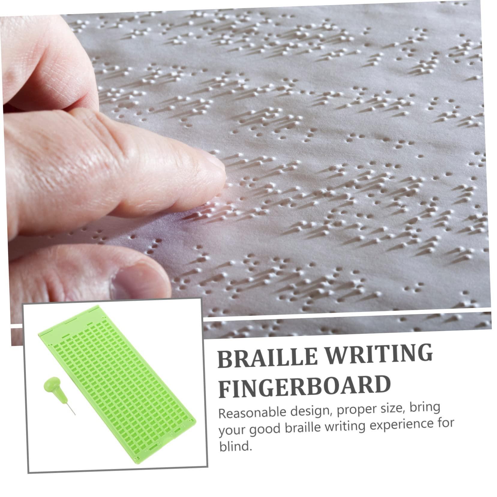 Uonlytech Uonlytech 3 Sets Braille Tablet Braille Plate Braille Fingerboard for Blind Braille Slate and Stylus Kit Braille Writing Slate and Stylus Kit Braille Writing Plate Measuring Spoon Plastic