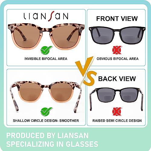 LianSan LianSan Womens Bifocal Reading Sunglasses Retro UV Protection Sun Readers With Spring Hinge Ladies Outdoors Readers,12031 S-TTPK 1.75
