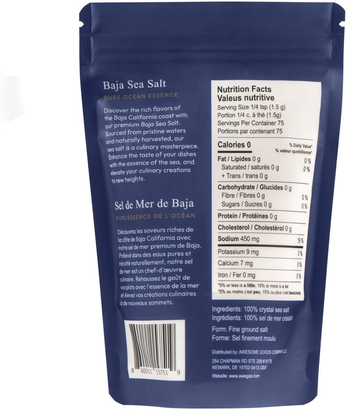 SaltCraft Co. SALTCRAFT COMPANY - Baja Sea Salt, Natural Grain Crystals, Low Sodium 30%, Kosher Certified & Mineral Salt - 4 Ounce