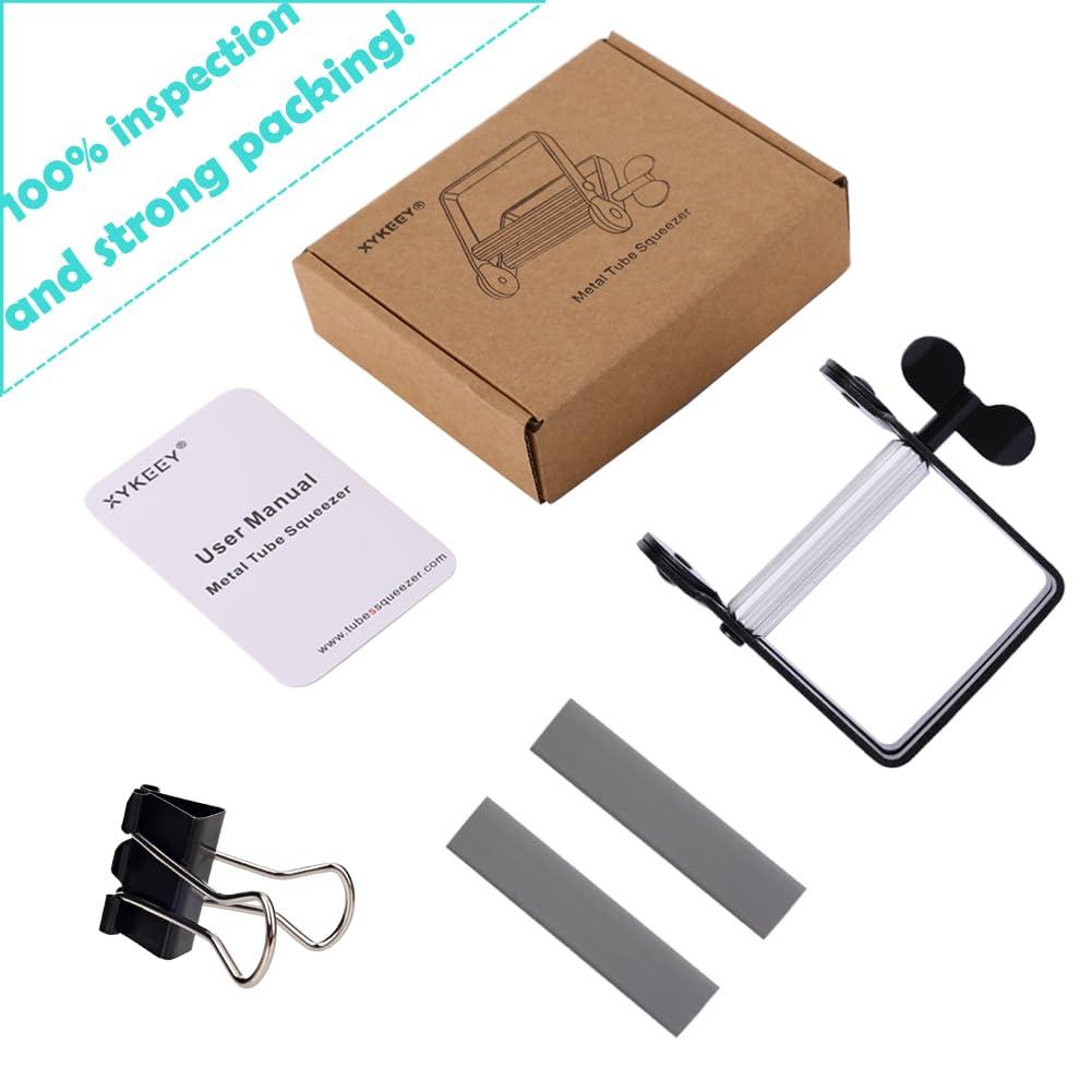 XYKEEY Toothpaste Squeezer, Metal Toothpaste Tube Squeezer Paint Tube Wringer for Artist, Hair Salon, Painter (Black)