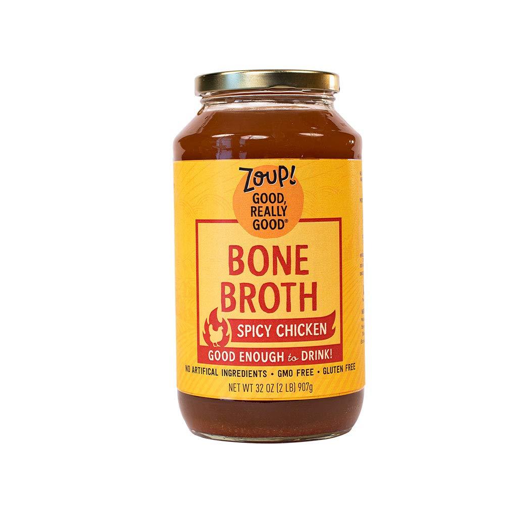 Zoup! Spicy Chicken Bone Broth by Zoup! Keto-Friendly, Gluten Free, Non-GMO - Great for Stock, Bouillon, Soup Base or in Gravy - 1-Pack (32 oz)