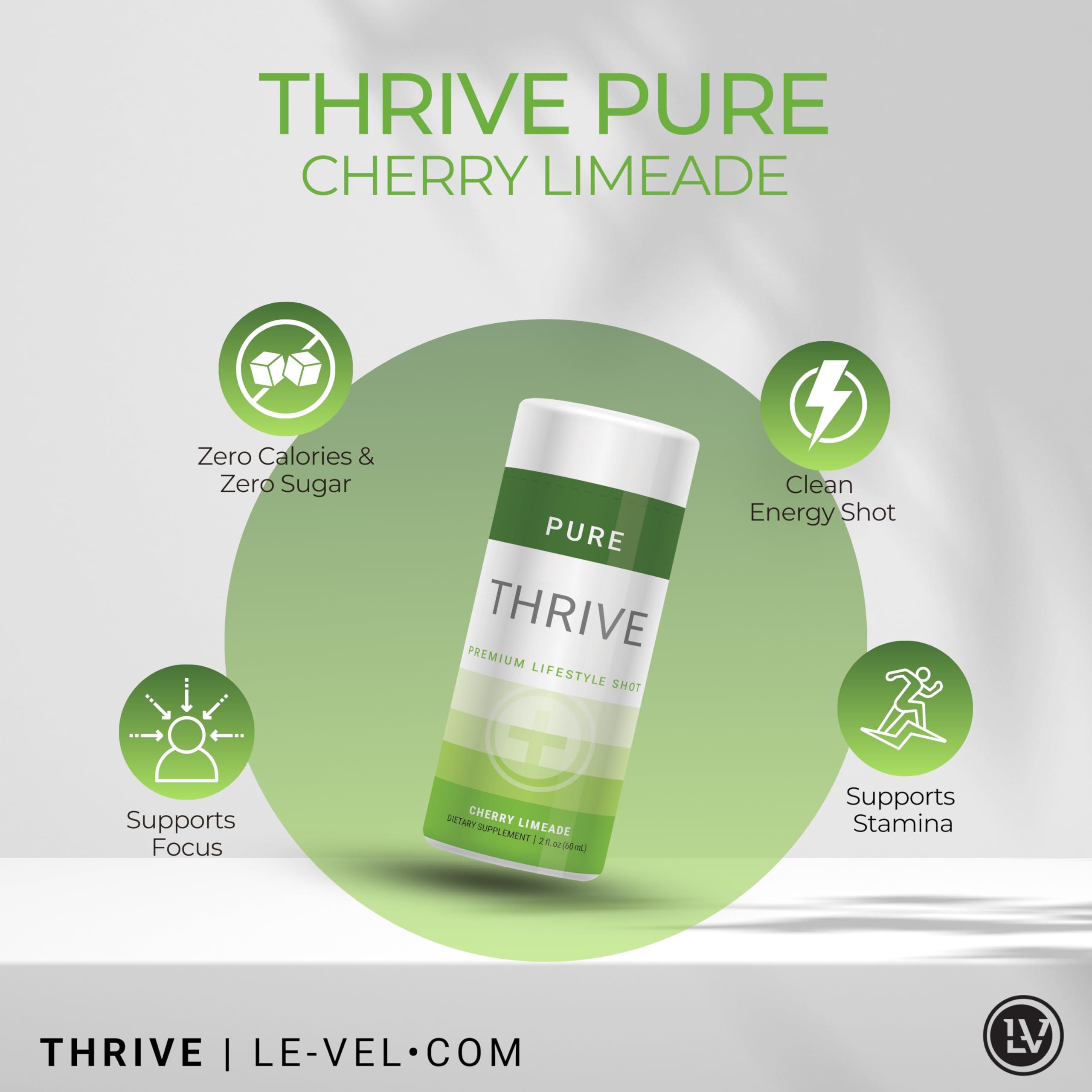 Le-Vel THRIVE by Le-Vel Energy Shot - Cherry Limeade | 2 fl oz | 12 Count | Clean, Sugar-Free, Zero-Calorie Energy Booster | Natural Energy Supplement with B Vitamins | Healthy Caffeine Shot