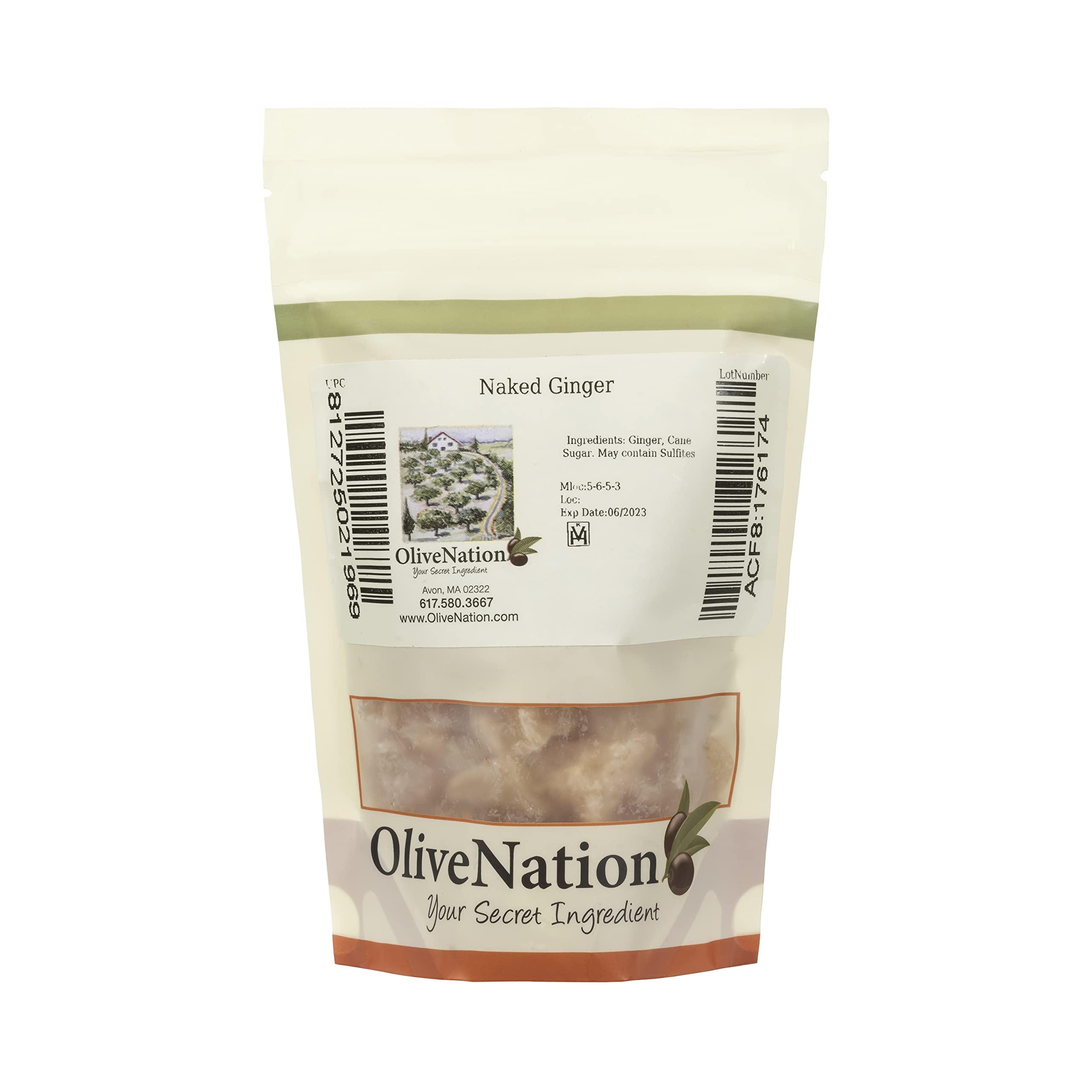 OLIVENATION OliveNation Diced Uncrystalized Ginger, Naked Candied Ginger Bits for Baking, Cooking, Snacking, Non-GMO, Gluten Free, Kosher, Vegan - 16 ounces