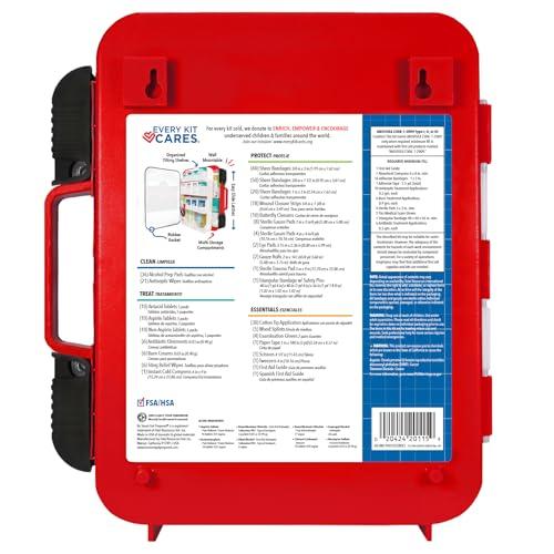 Be Smart Get Prepared Be Smart Get Prepared First Aid Kit Hard Red Case 326 Pieces Exceeds OSHA ANSI Guidelines 100 People. Office, Home, Car, School, Emergency, Survival, Camping, Hunting and Sports, FSA / HSA Approved