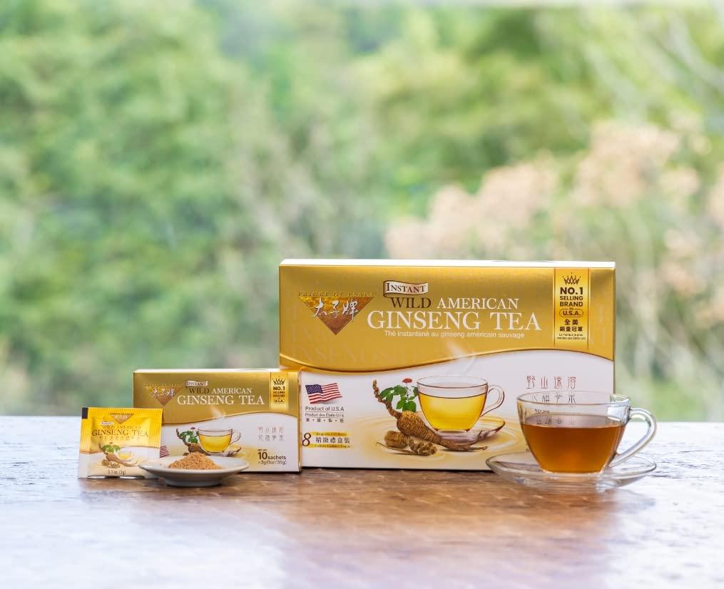 Prince Of Peace Prince of Peace Instant Wild American Ginseng Tea, 80 Sachets Healthy Drink, Caffeine-Free Energy-Boosting, Heavy Antioxidants, Plant Extract