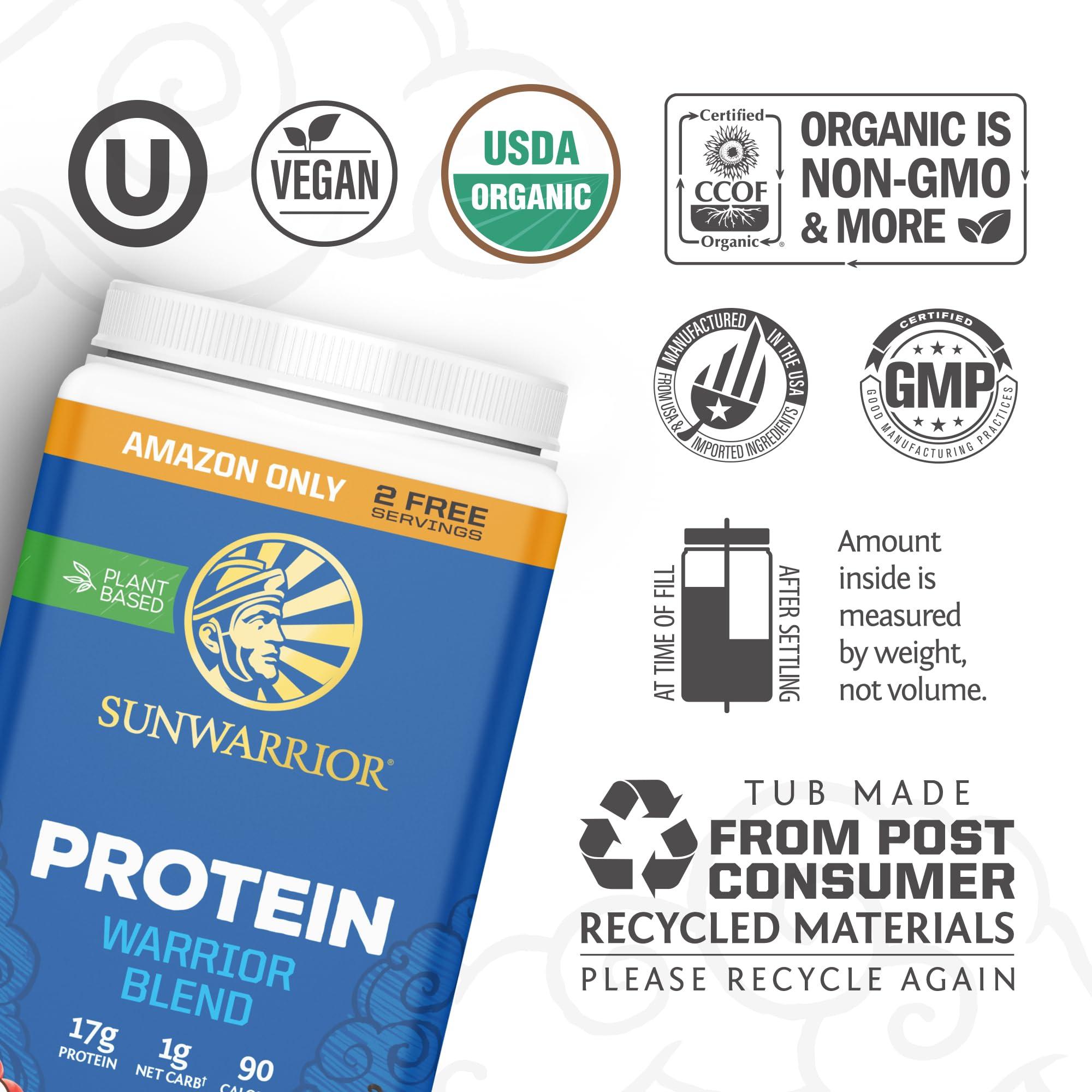 Sunwarrior Sunwarrior Vegan Protein Powder Plant Based Organic Protein | 32 Servings, Vanilla Flavored & Vegan Collagen Building Powder | 40 Servings, Vanilla Flavored