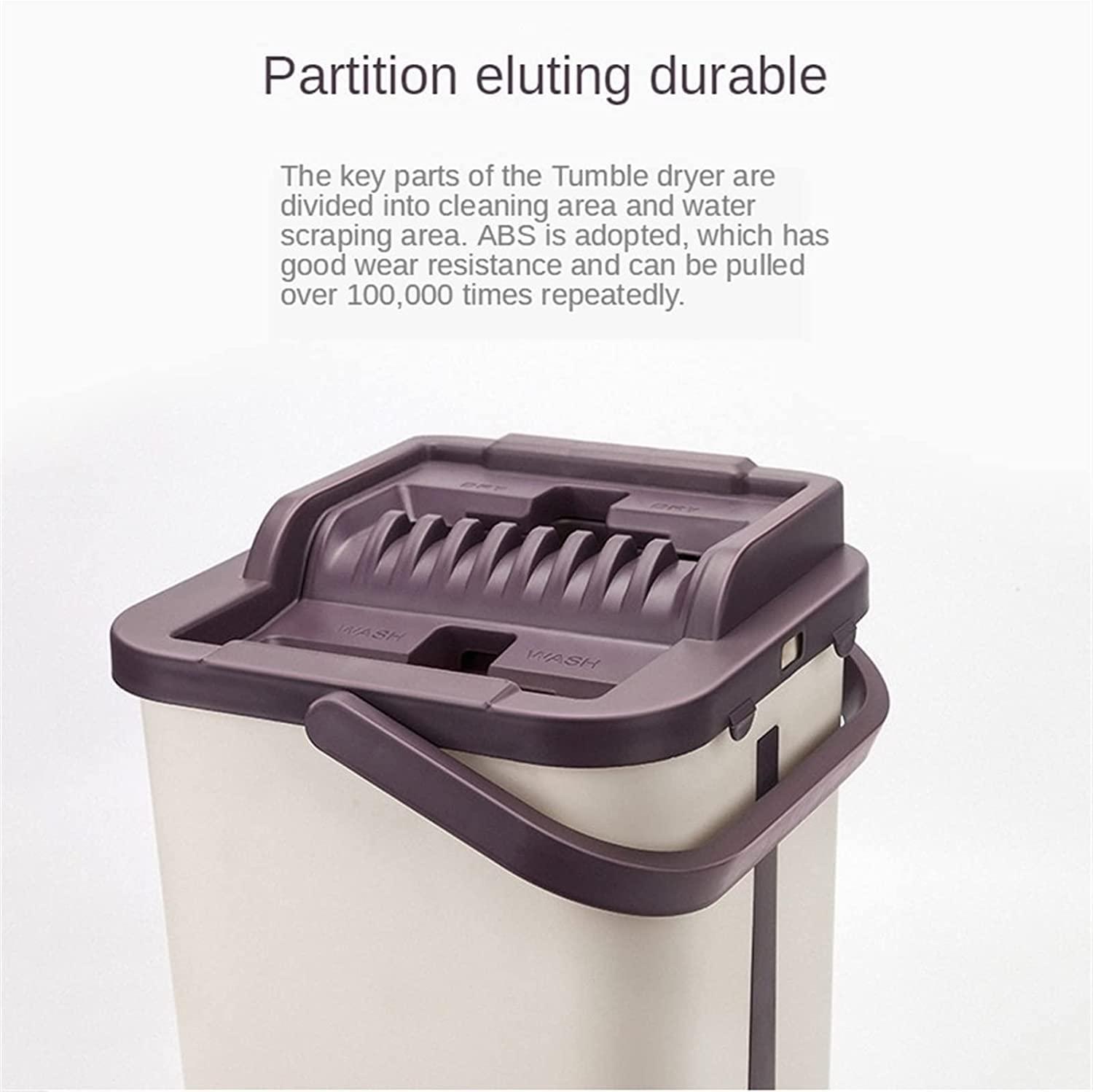 VFDIOAIOFURRE Mop Flat Squeeze Two-Way Folding for Cleaning Bucket Set with Microfiber Mop Pads Self Squeeze Mop and Bucket System (A)