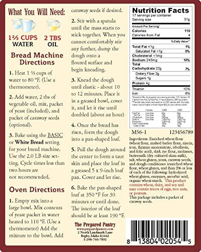 The Prepared Pantry The Prepared Pantry Deli-Style Rye Bread Mix; Single Pack; For Bread Machine or Oven