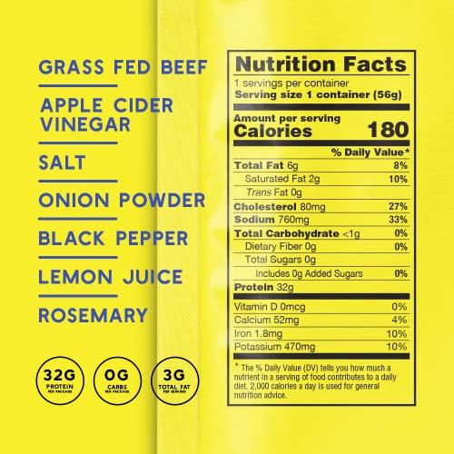 Brooklyn Biltong Brooklyn Biltong Air Dried Grass Fed Beef Snack, South African Beef Jerky (8oz, Pack of 2) - Whole30 Approved, Paleo, Keto, Gluten Free, Sugar Free, Made in USA - (Lemon Pepper)