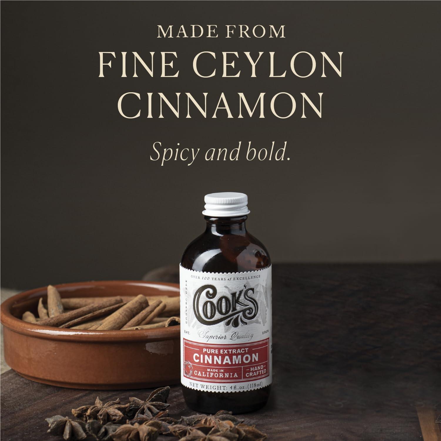 COOK\'S Cook\'s Pure Cinnamon Extract Made From Fine Ceylon Cinnamon, Premium All Natural Cinnamon Extract for Baking, Cooking, Beverages and Candies, 128 oz (1 Gallon)