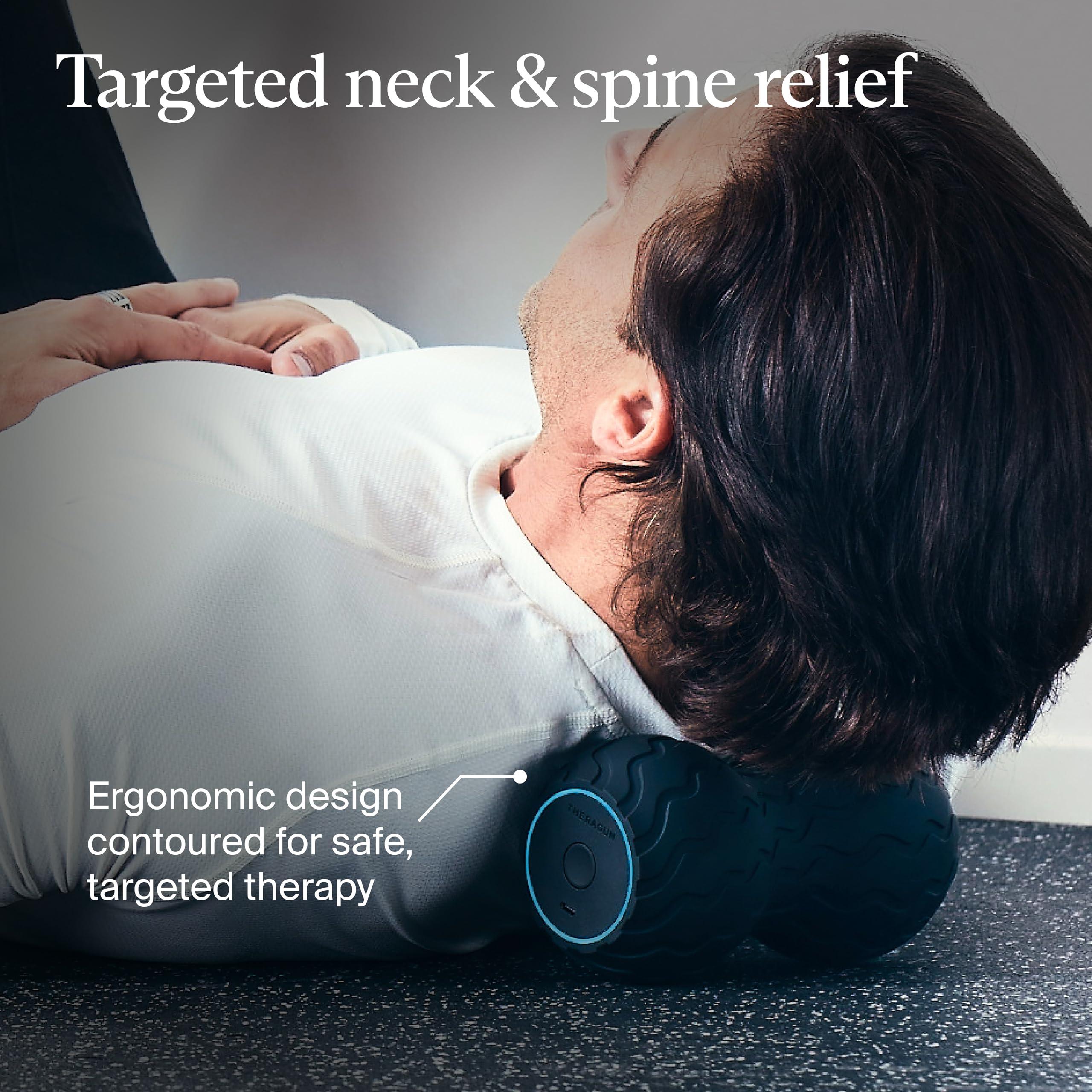 TheraGun Therabody Wave Series Wave Duo - Ergonomically Contoured Foam Roller. Bluetooth Enabled Muscle Roller for Your Back, Neck & Spine with 5 Customizable Vibration Frequencies in Therabody App