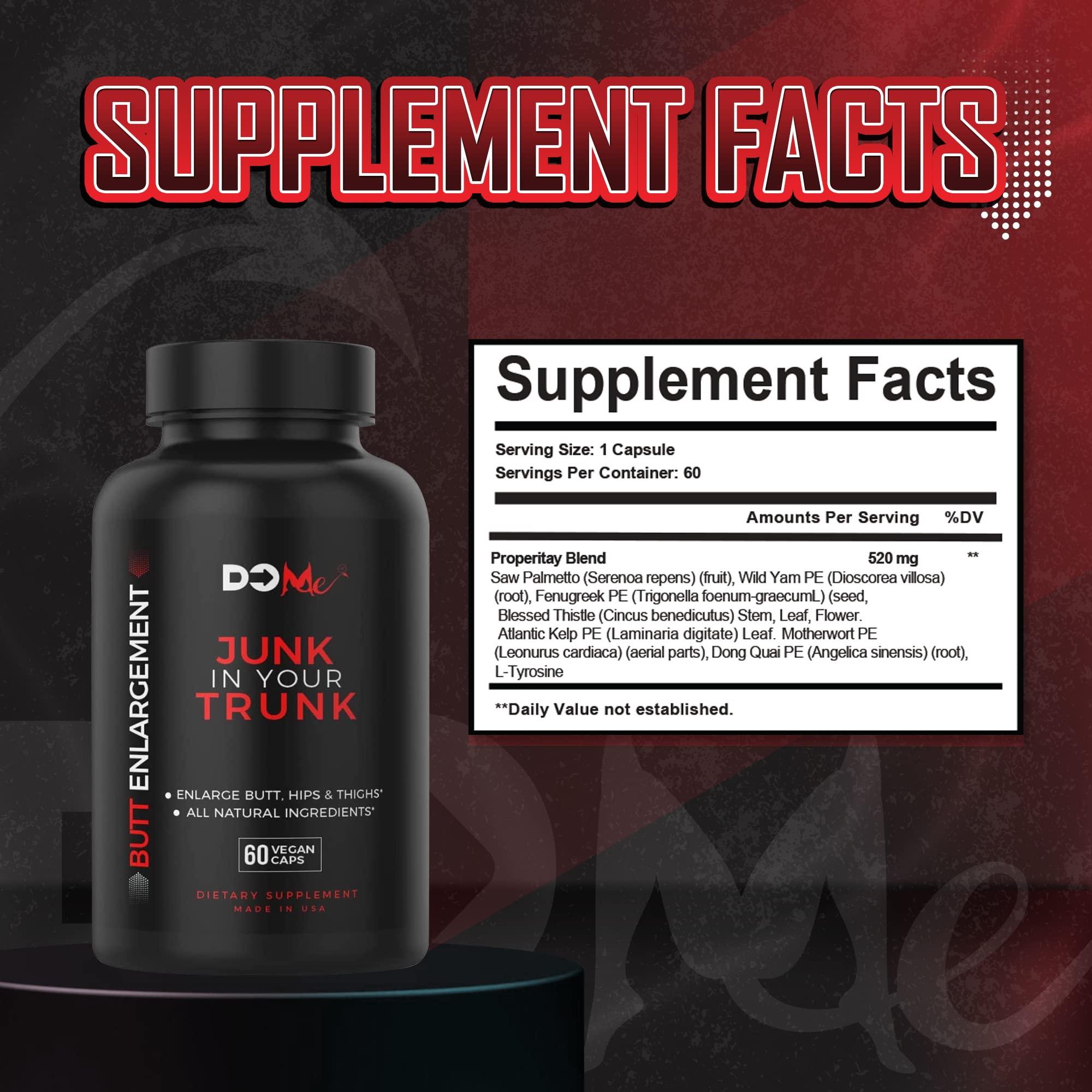 Do Me Do Me Butt Enhancement Pills - Glute Boost Growth Pills - All-Natural Bigger Butt Enhancer - Tighten, Firm, Lift Booty Without Surgery - Say Bye to Cellulite and Sagging - 60 ct