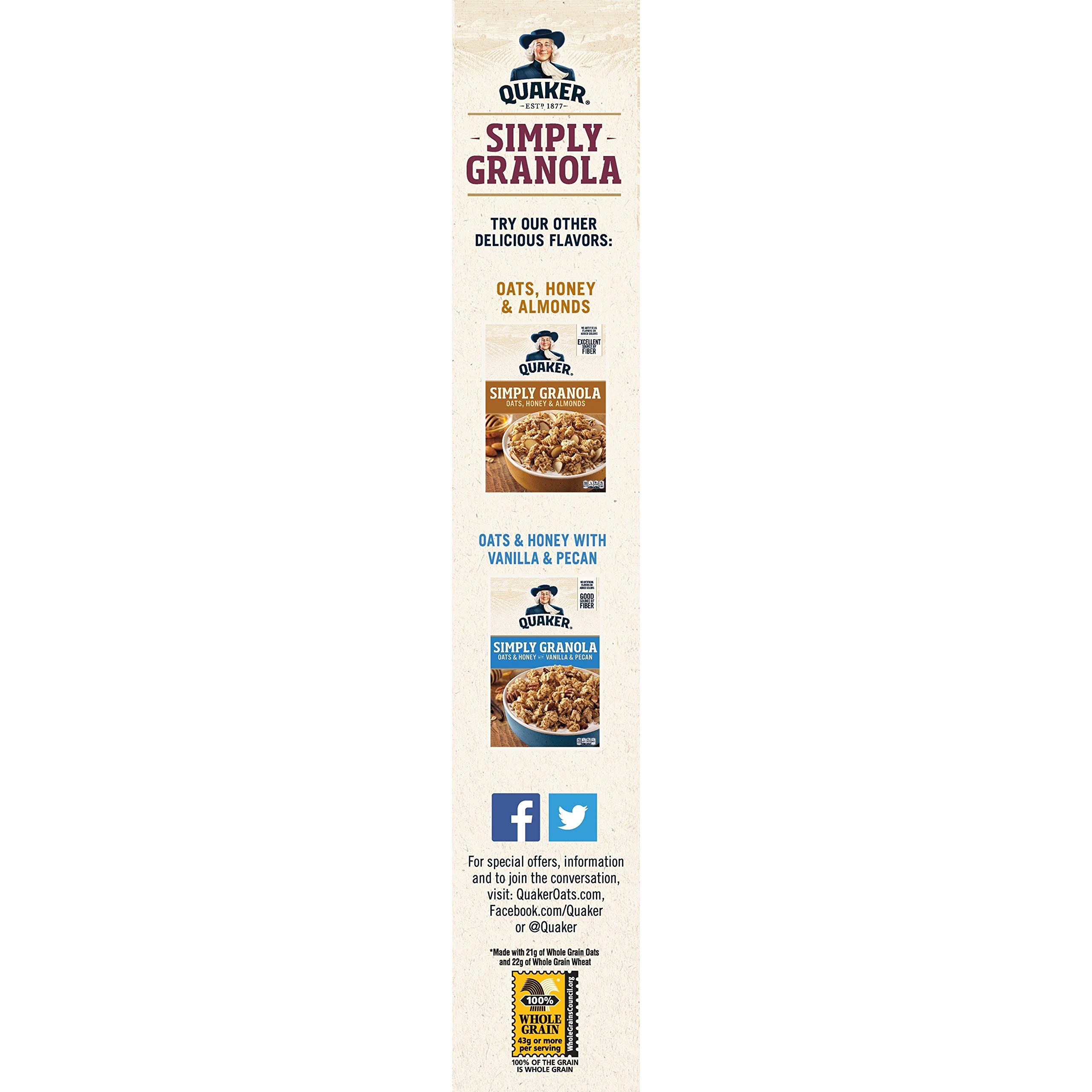 Quaker Quaker Simply Granola, Oats, Honey, Raisins and Almonds, 28 oz Boxes, (2 Pack)