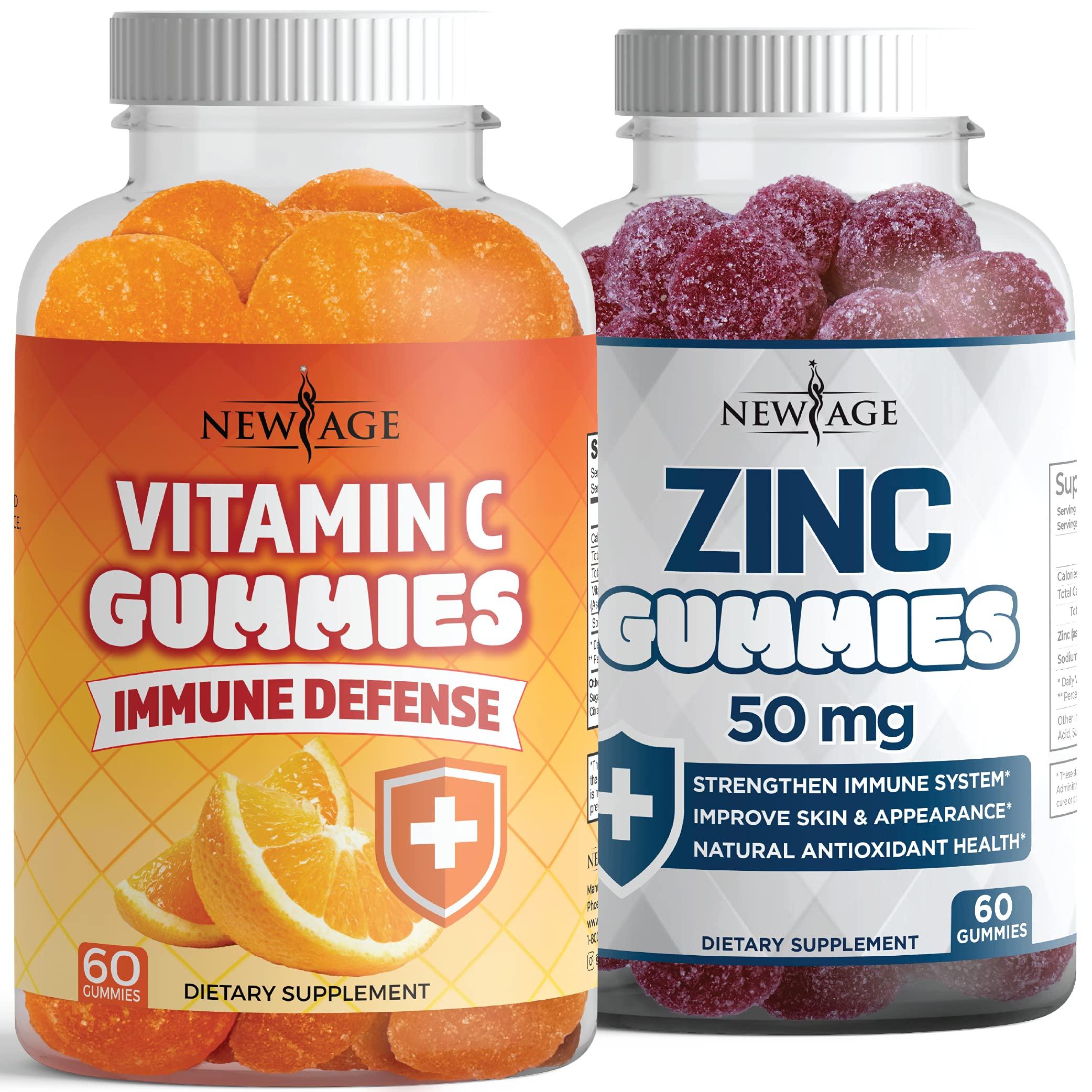 NEW AGE Zinc Gummies - 2 Pack - 50mg High Immune Booster Zinc Supplement, Immune Defense, Powerful Natural Antioxidant, Non-GMO - by New Age (Zinc/Vitamin C)
