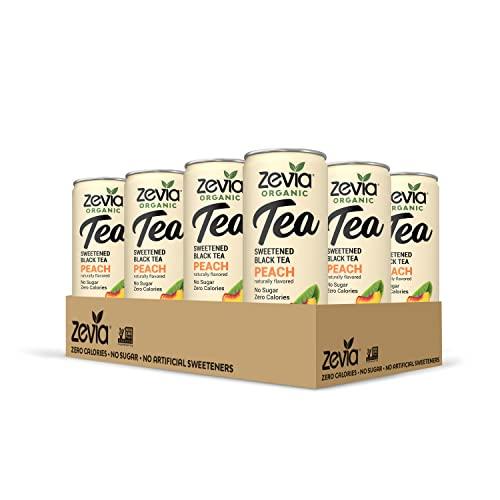 Zevia Zevia Organic Sugar Free Iced Tea, Black Tea Peach, 12 Ounce Cans (Pack of 12)