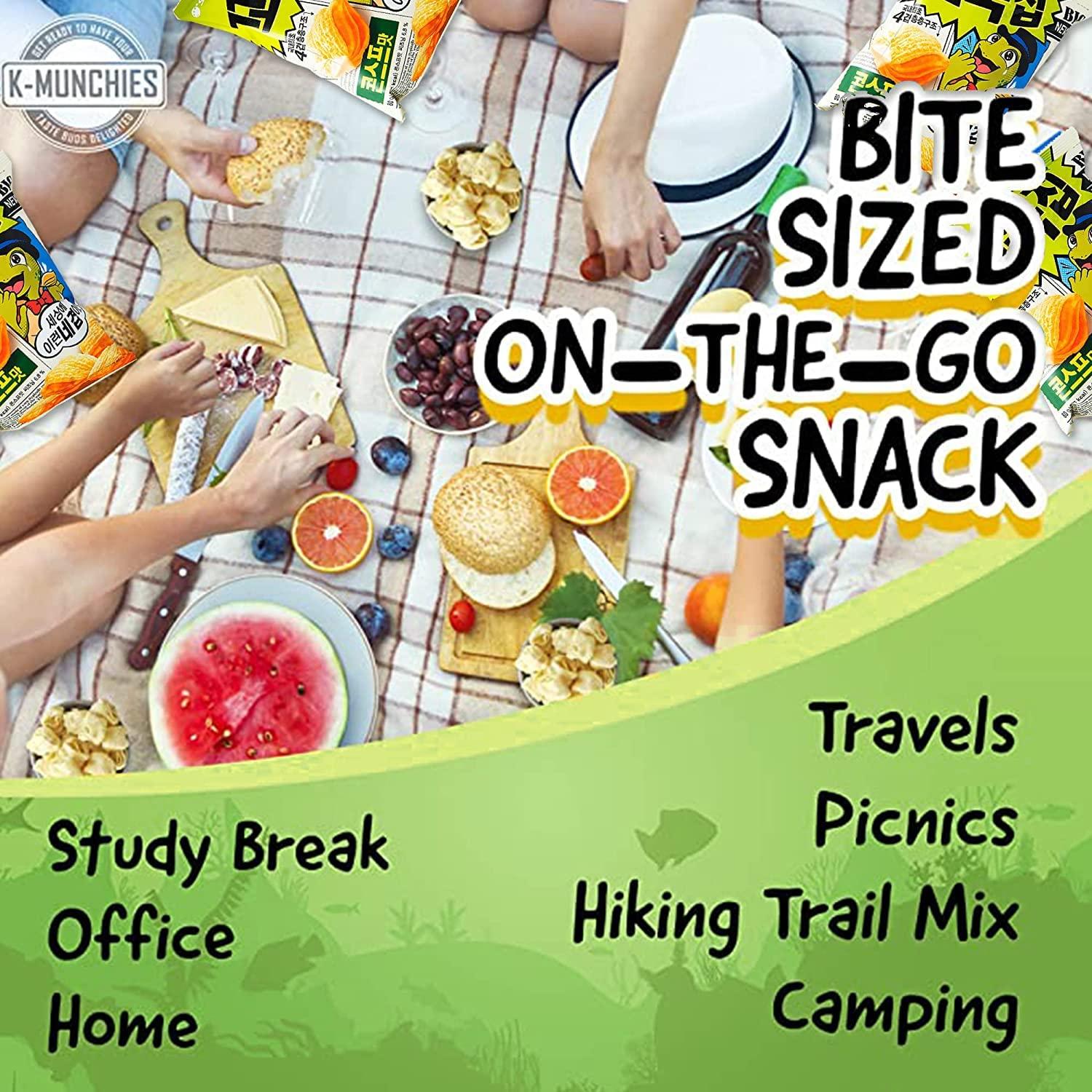 K-Munchies K-Munchies Orion Turtle Chips - 6 Variety Packs, 49g - Churro Chips (3), and Sweet Corn Chips (3) Flavors - Snack Size Korean Chips - Savory, Crispy Korean Snacks - On-The-Go Korean Corn Snack Chips