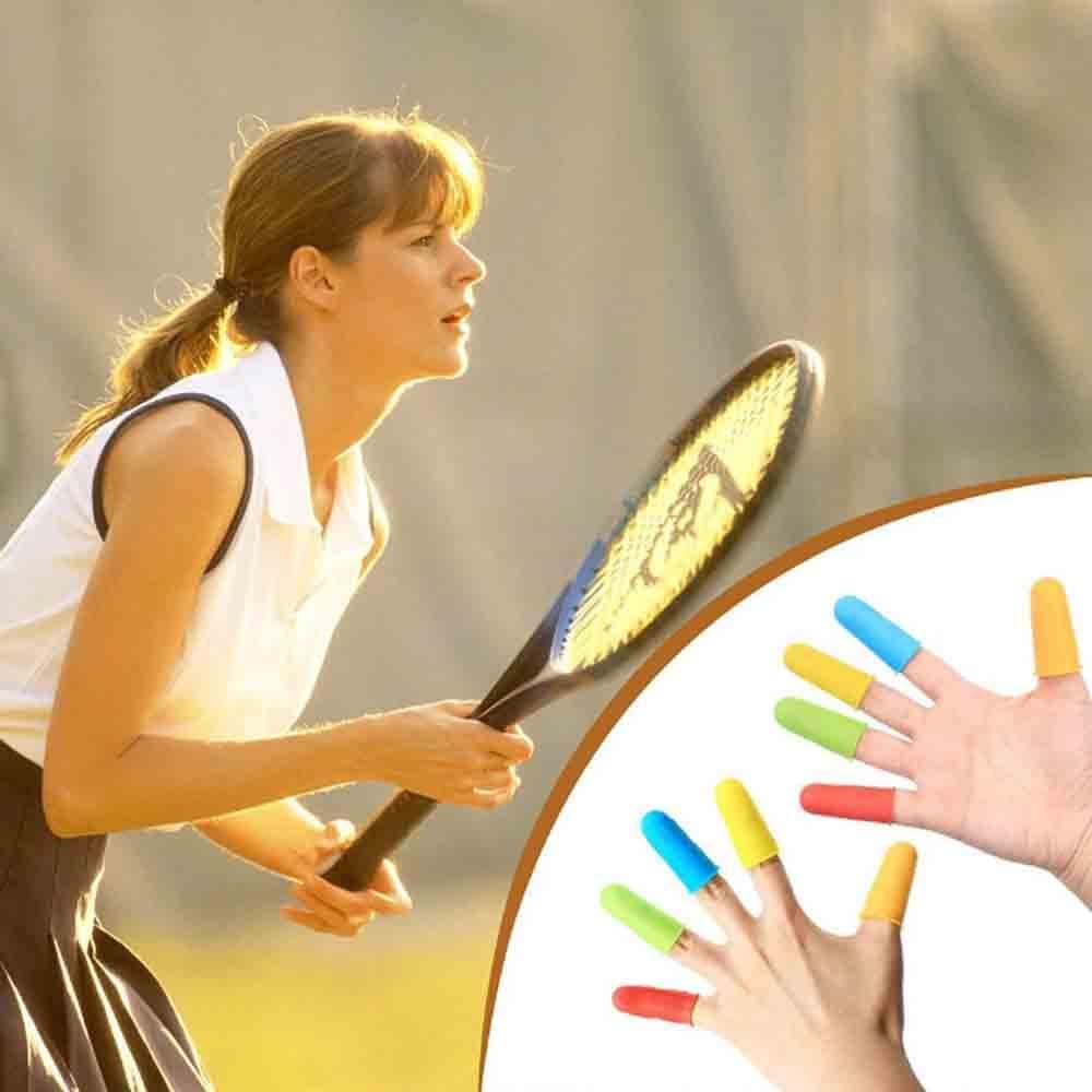 TOOLSTAR Finger Protectors 5 pcs Silicone Finger Protector Finger Cover Caps Anti-Cut Heat Resistant Anti-Slip Fingers Cover for Chopping, Sewing, Wax, Hot Glue (Green)