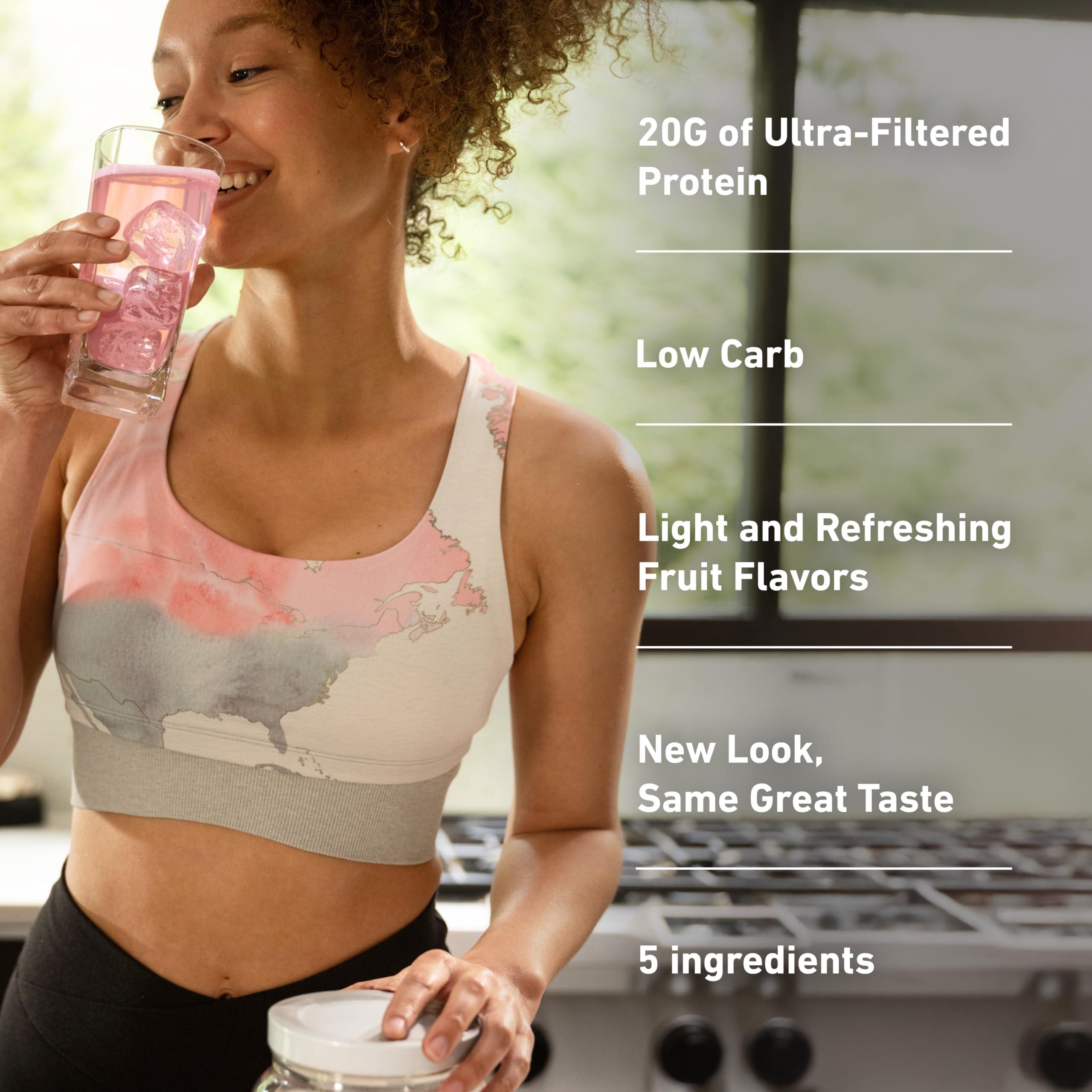 Isopure Isopure Clear Whey Isolate Protein Powder Infusions, Lactose Free, Gluten Free, Naturally Flavored, Watermelon Lime, 20g Protein Per Serving, 14.1 Oz, 16 Servings