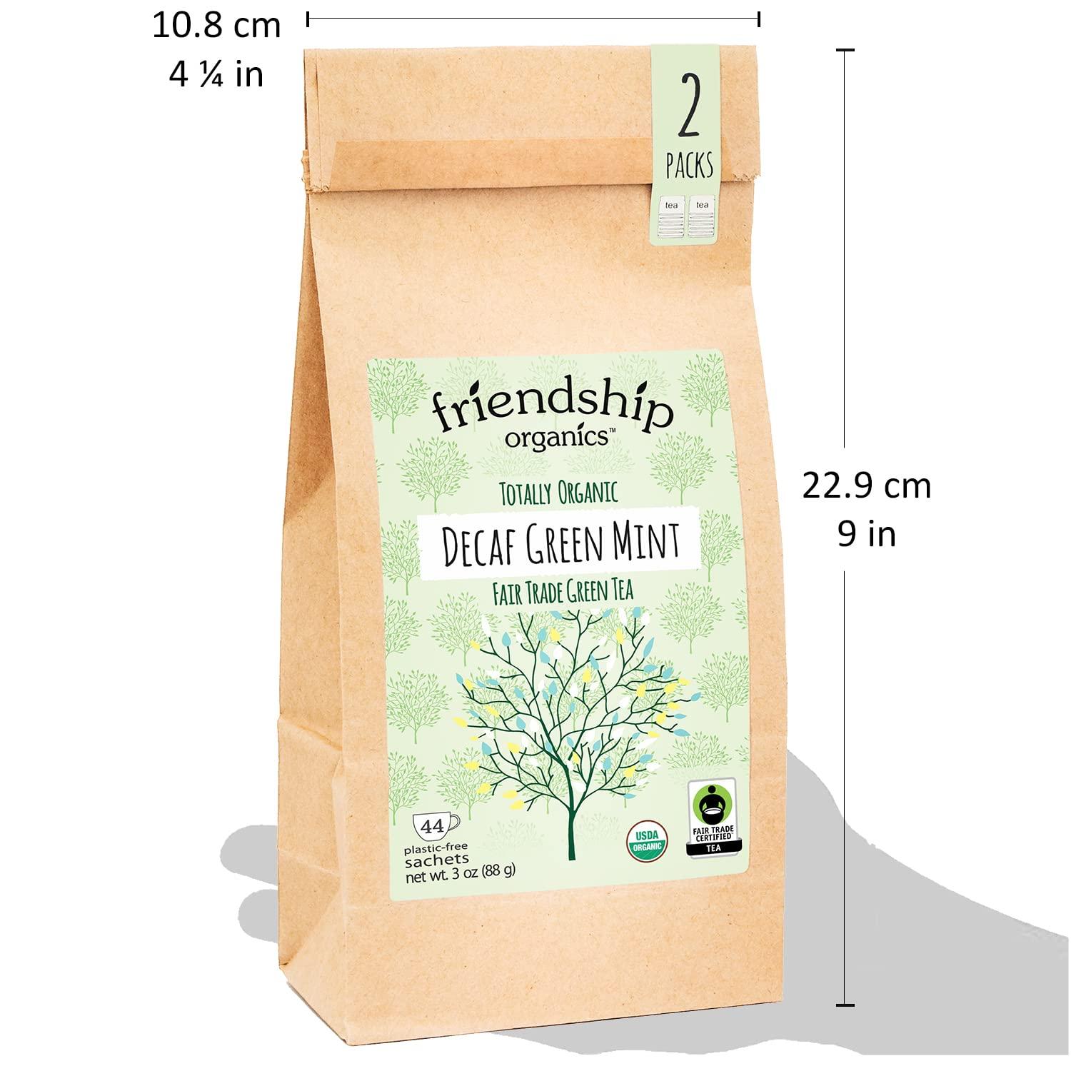Friendship Organics Friendship Organics Decaf Green Mint Tea Bags, Organic and Fair Trade 44 Count