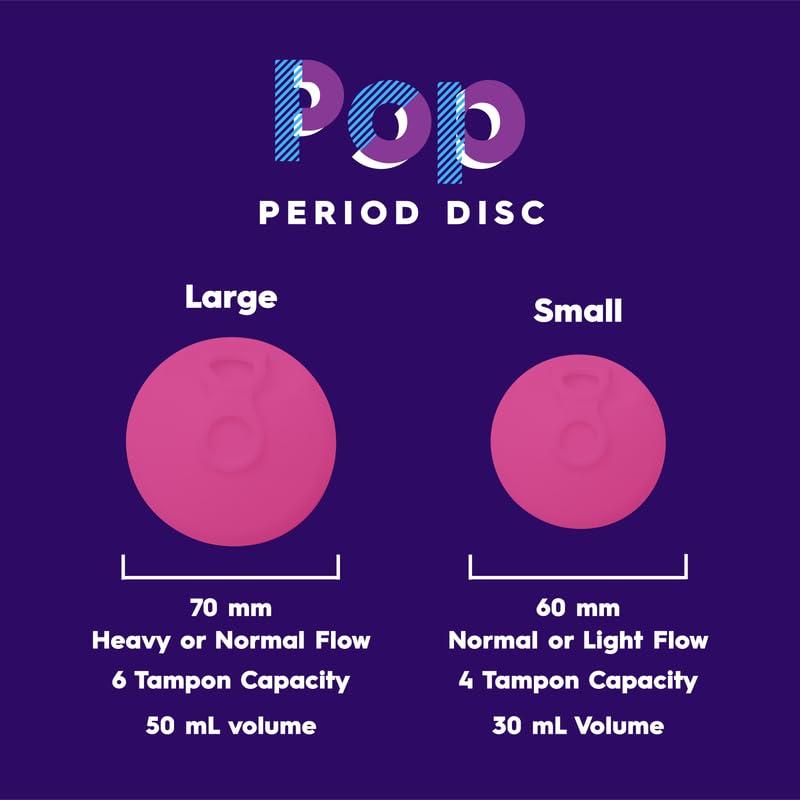 PopCup Pop Menstrual Disc | Reusable Period Disc | Medical-Grade Silicone | Tampon, Pad, and Cup Alternative | Capacity of 6 Super Tampons (Small, Pink)