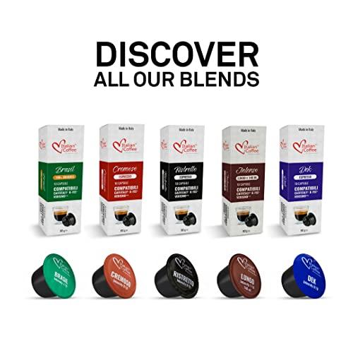 Italian Coffee ITALIAN COFFEE FOR ESPRESSO LOVERS Italian Coffee capsules compatible with Verismo, CBTL, Caffitaly, K-fee systems (Sampler, 4 flavors, 40 pods tot., No decaf)