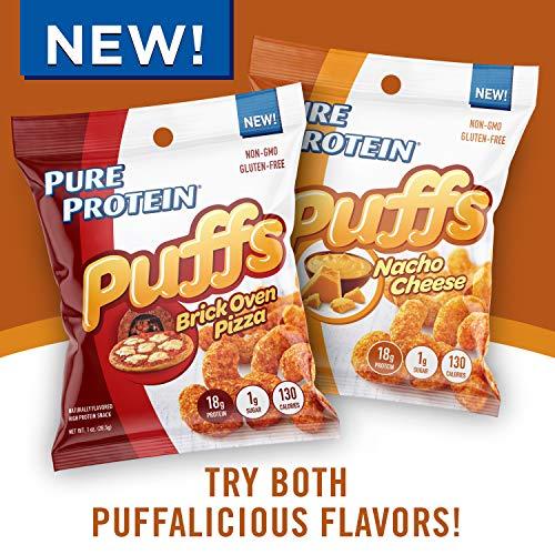 Pure Protein Pure Protein Puffs, High Protein Snack, 18G Protein, Nacho Cheese, 4 Count (Pack of 1)