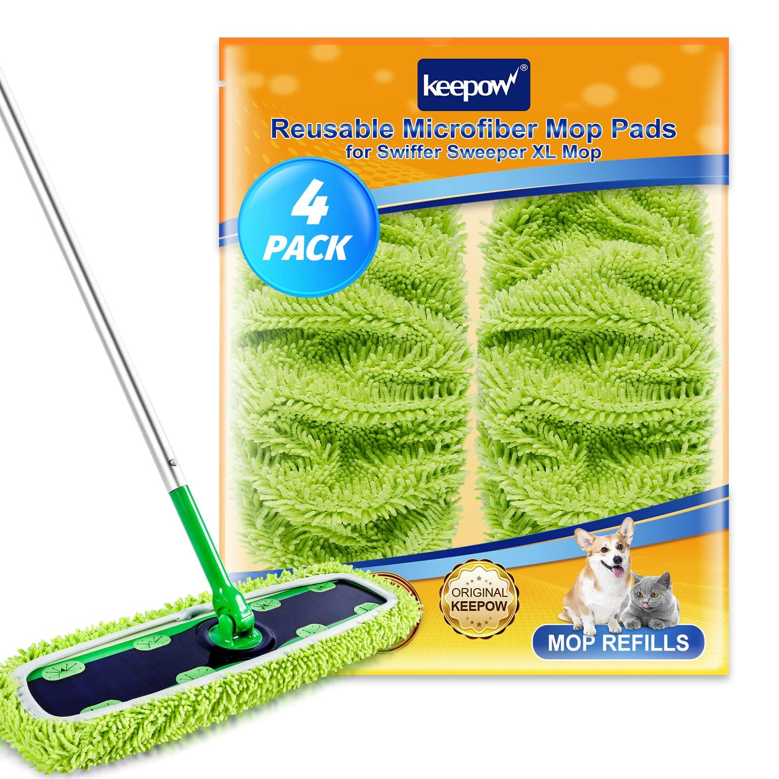 KEEPOW KEEPOW Reusable Microfiber Mop Pads Compatible with Swiffer Sweeper XL Mop & Swiffer Hand Duster