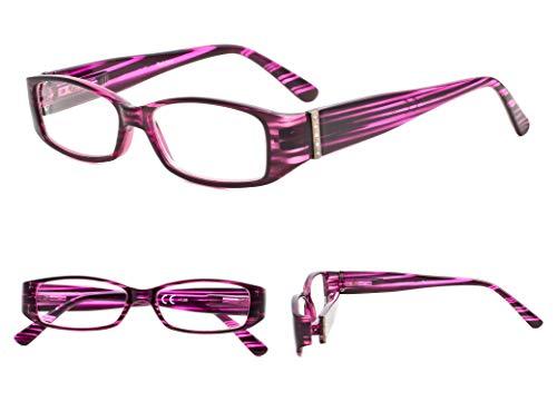 GUD GUD Reading Glasses Fashion 5-pack Rectangular Glasses Crystals Design Readers for Women +0.75