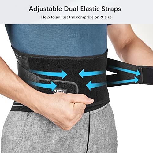 FREETOO FREETOO Back Braces for Lower Back Pain Relief with 6 Stays, Breathable Back Support Belt for Men/Women for work , Anti-skid lumbar support belt with 16-hole Mesh for sciatica(S)