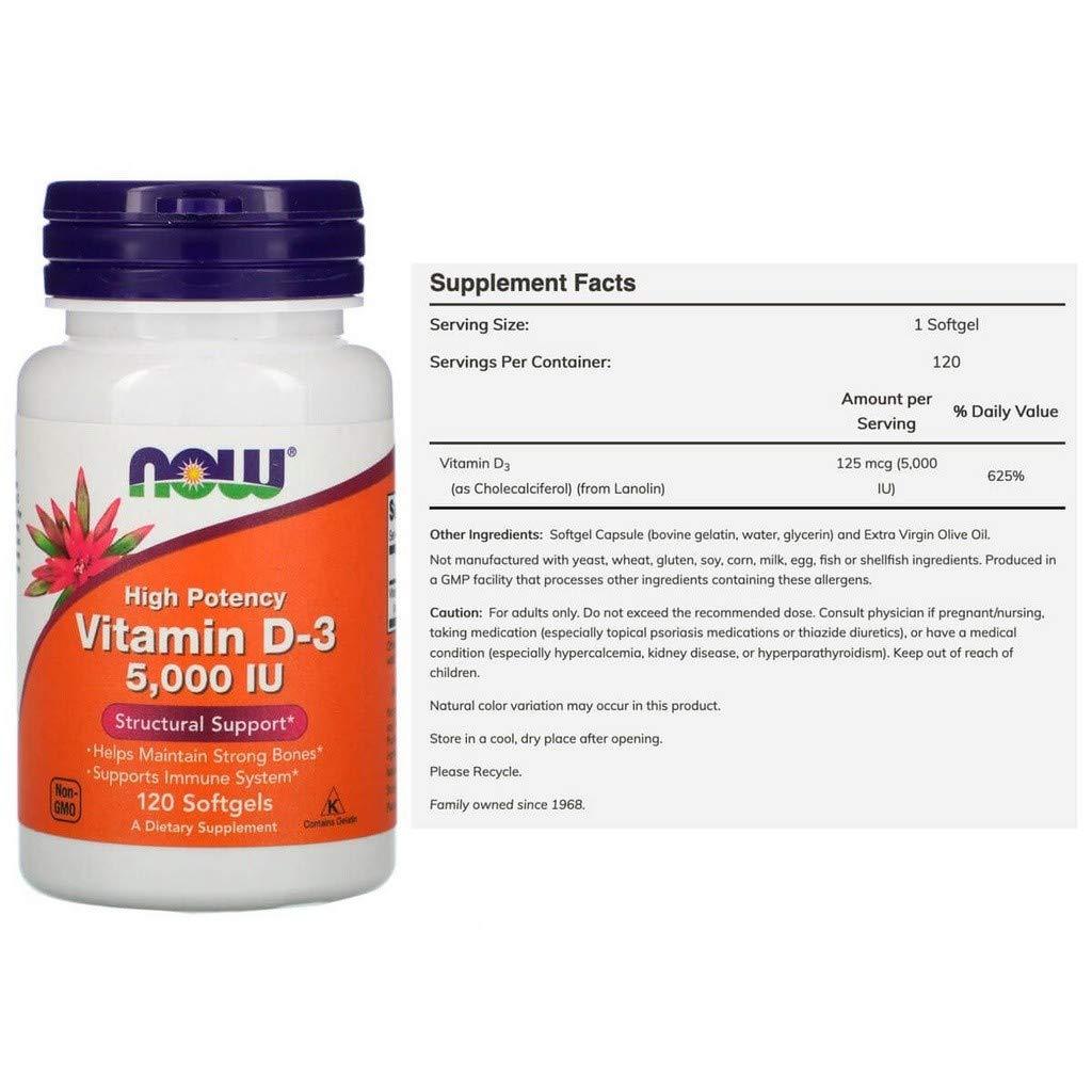 Now Foods Vitamin D-3, 2000 IU - 120 softgels by NOW Foods
