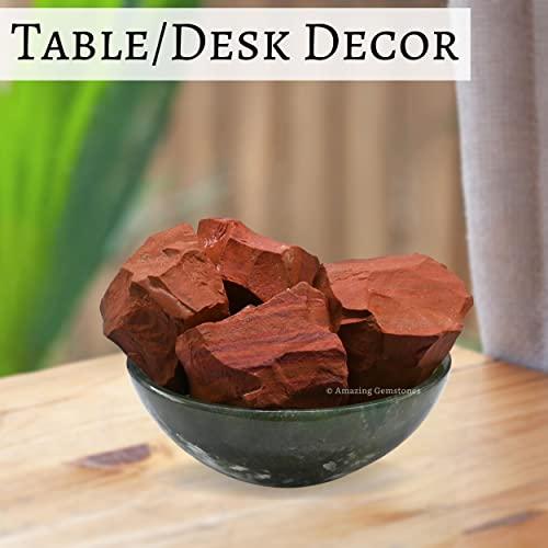 Amazing Gemstone Red Jasper Raw Crystals and Healing Stones, Natural Rocks for Tumbling and DIY Raw Stones and Crystals (1 lb)