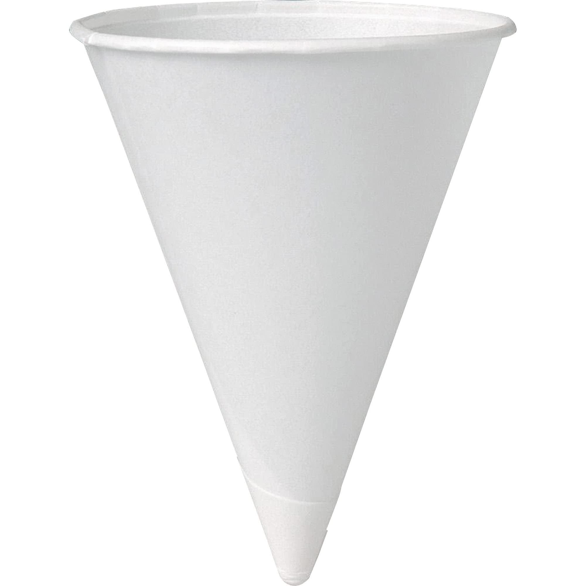 SOLO Solo® Paper Cone Water Cups, White, 4 Oz, Case of 5,000