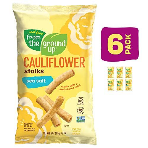 REAL FOOD FROM THE GROUND UP Real Food From The Ground Cauliflower Stalks - 6 Count, 4oz Bags (Sea Salt)
