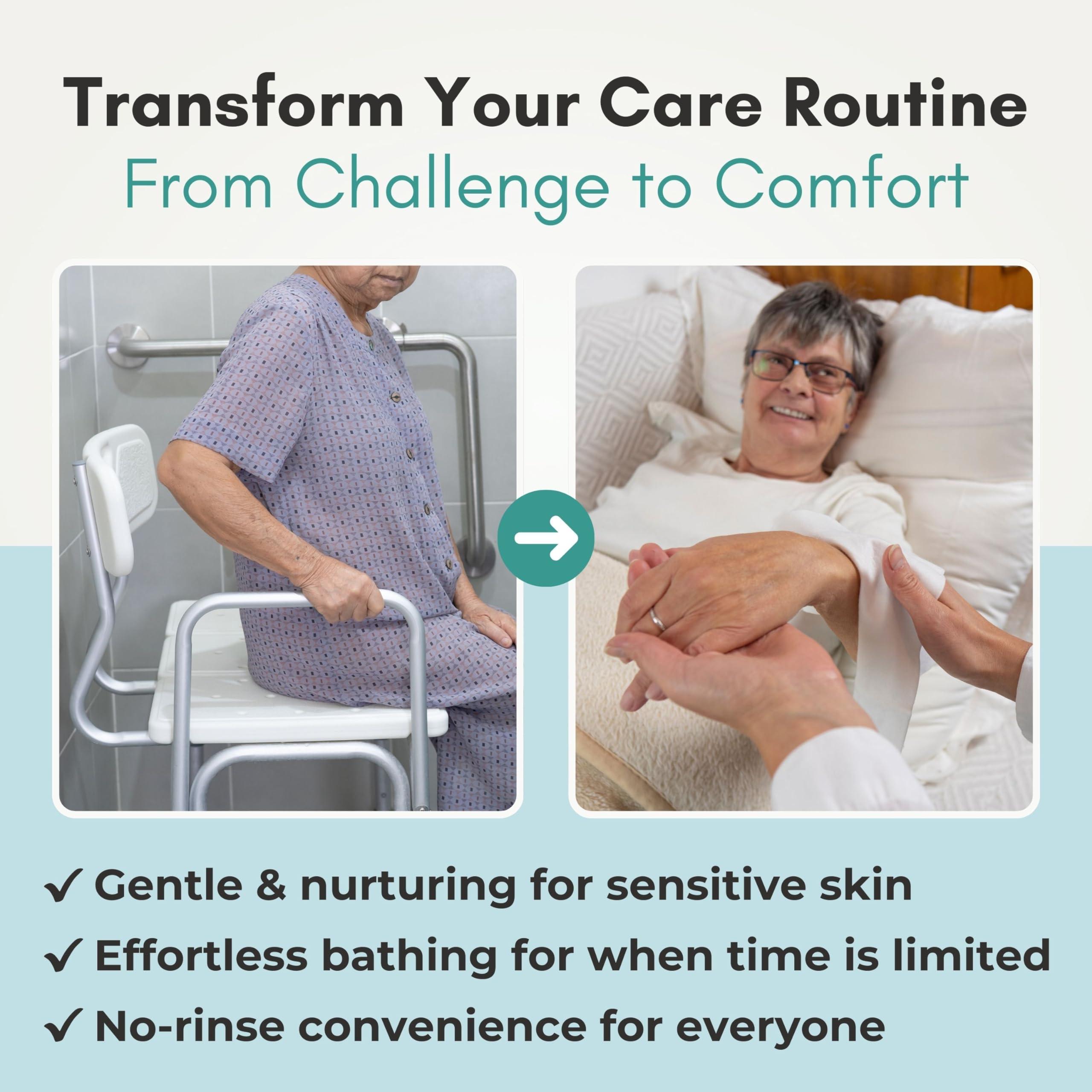 Nurture Valley Nurture XL Ultra Thick Body Wipes for Adults w/Aloe | 40 Extra Large Disposable Cloth Wet Cleansing No Rinse Bathing Washcloths, Waterless Shower | Bath Wipe for Women, Men & Elderly