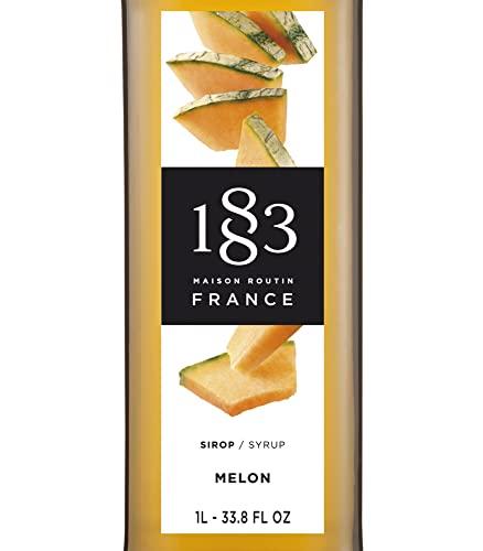 1883 Maison Routin France 1883 Melon Syrup - Flavored Syrup for Hot & Iced Beverages - Gluten-Free, Vegan, Non-GMO, Kosher, Preservative-Free, Made in France | Glass Bottle 1 Liter (33.8 Fl Oz)