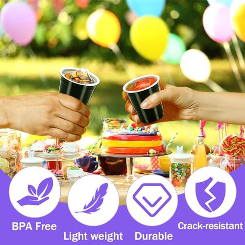 JEFHOMKIT JEFHOMKIT 200 Pcs Disposable Shot Cups,2 oz Plastic Shot Glasses,Mini Disposable Shot Glasses,Mini Party Cups for Tasting Serving Snacks Samples Birthday Halloween Christmas