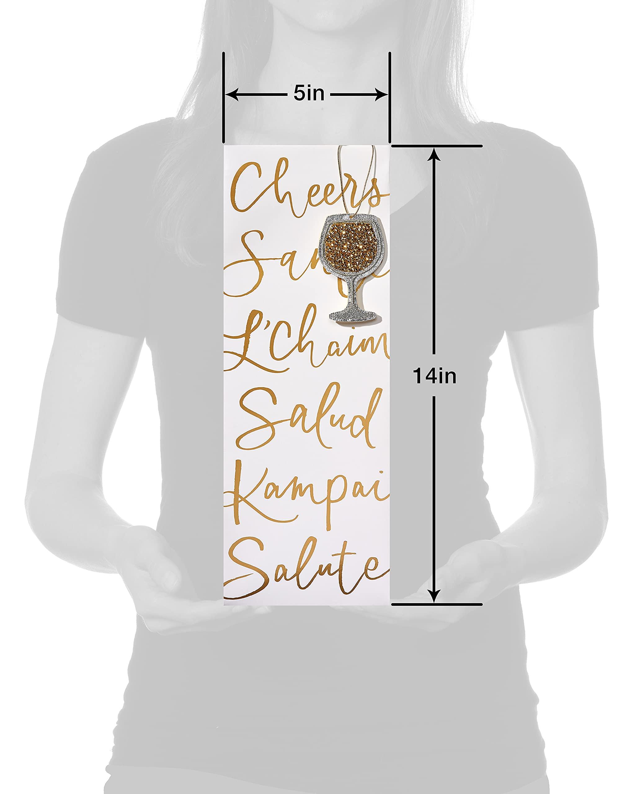 Papyrus Papyrus 14\" Beverage Gift Bag (International Cheers) for Graduation, Fathers Day, Birthdays and All Occasions (1 Bag)