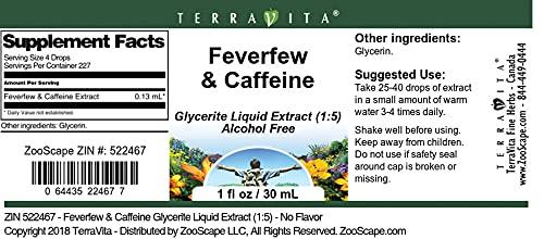TerraVita Feverfew & Caffeine Glycerite Liquid Extract (1:5) - No Flavor (1 oz, ZIN: 522467) - 2 Pack