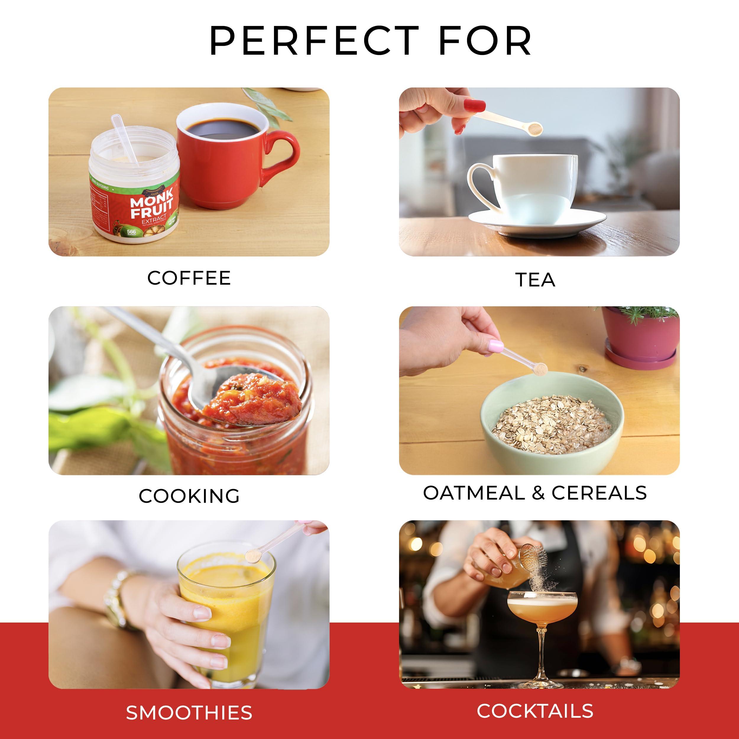 Transparency Foods Monk Fruit Sweetener No Erythritol (25X Sweeter Than Sugar) Zero Calories, Zero Glycemic, Non-GMO, No Fillers - Monk Fruit Extract (7% Mogroside V) by Transparency Foods (6oz, 1133 servings)