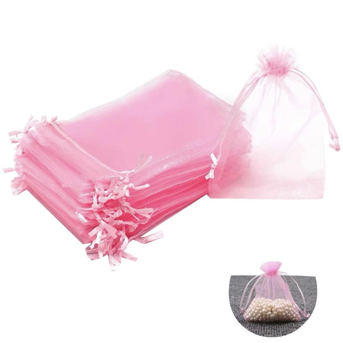 ST4U Organza Bags 50pcs Small Jewelry Pouches Gift Bags Drawstring Bags Mesh Sachet Bags for Wedding Favour Party Gift Candy Packing