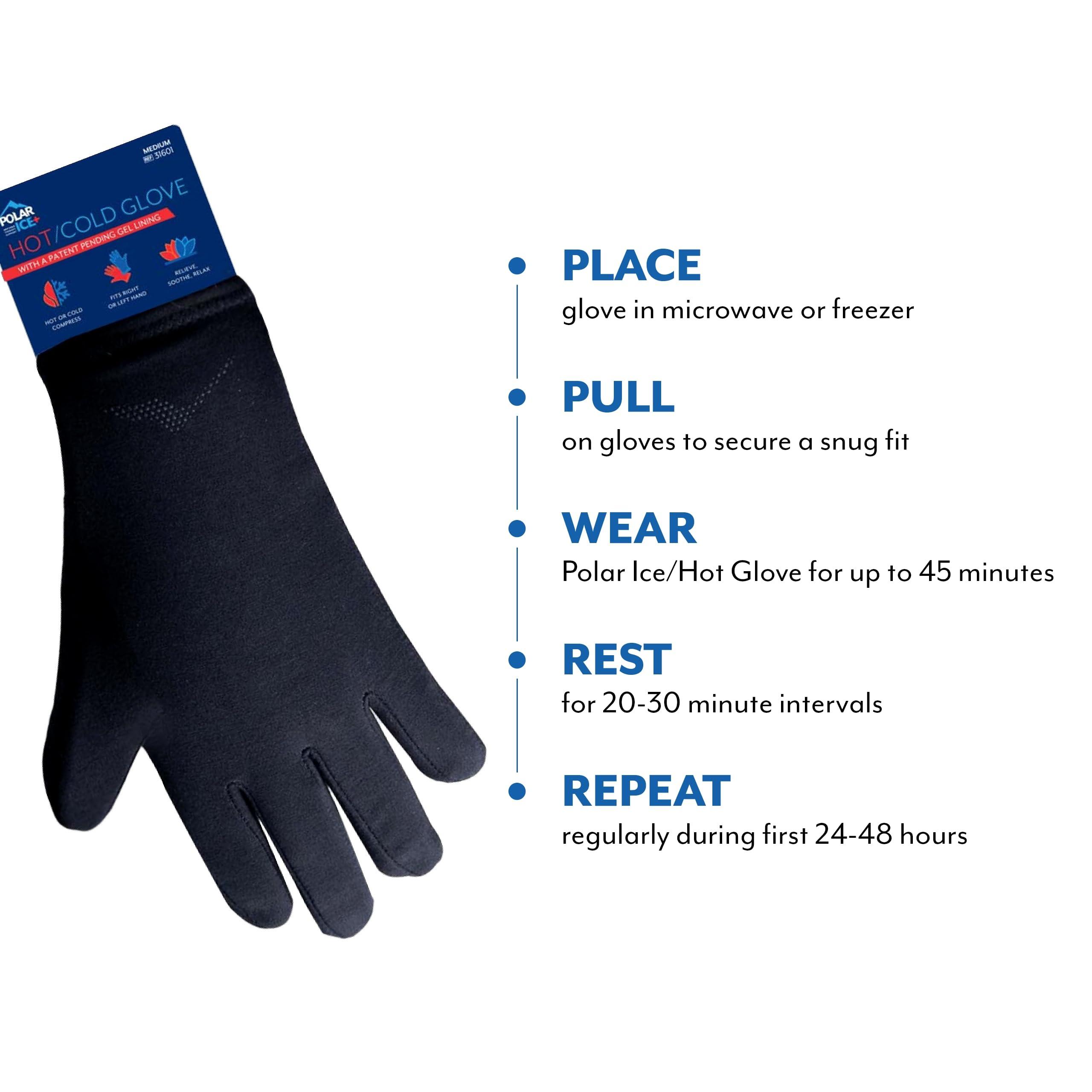 Brownmed Brownmed Polar Ice Hot/Cold Glove - Therapy Glove - Support for Arthritis, Fibromyalgia and More - Large