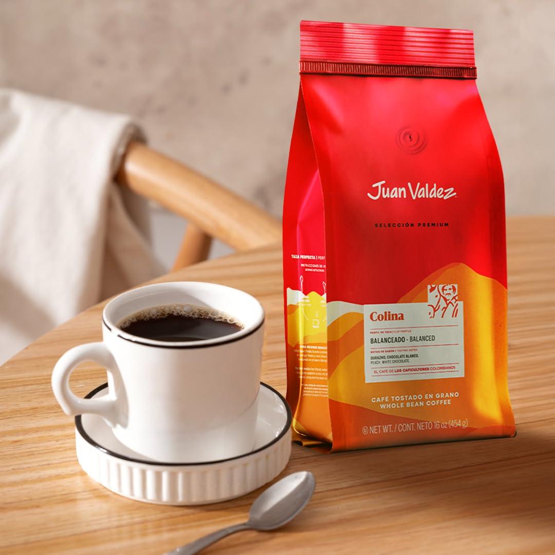 Juan Valdez Juan Valdez Colina Whole Bean Coffee, Balanced Roast 16 OZ - Premium Colombian Coffee - Unique Caracolito beans produce a coffee of balanced flavor and mild texture
