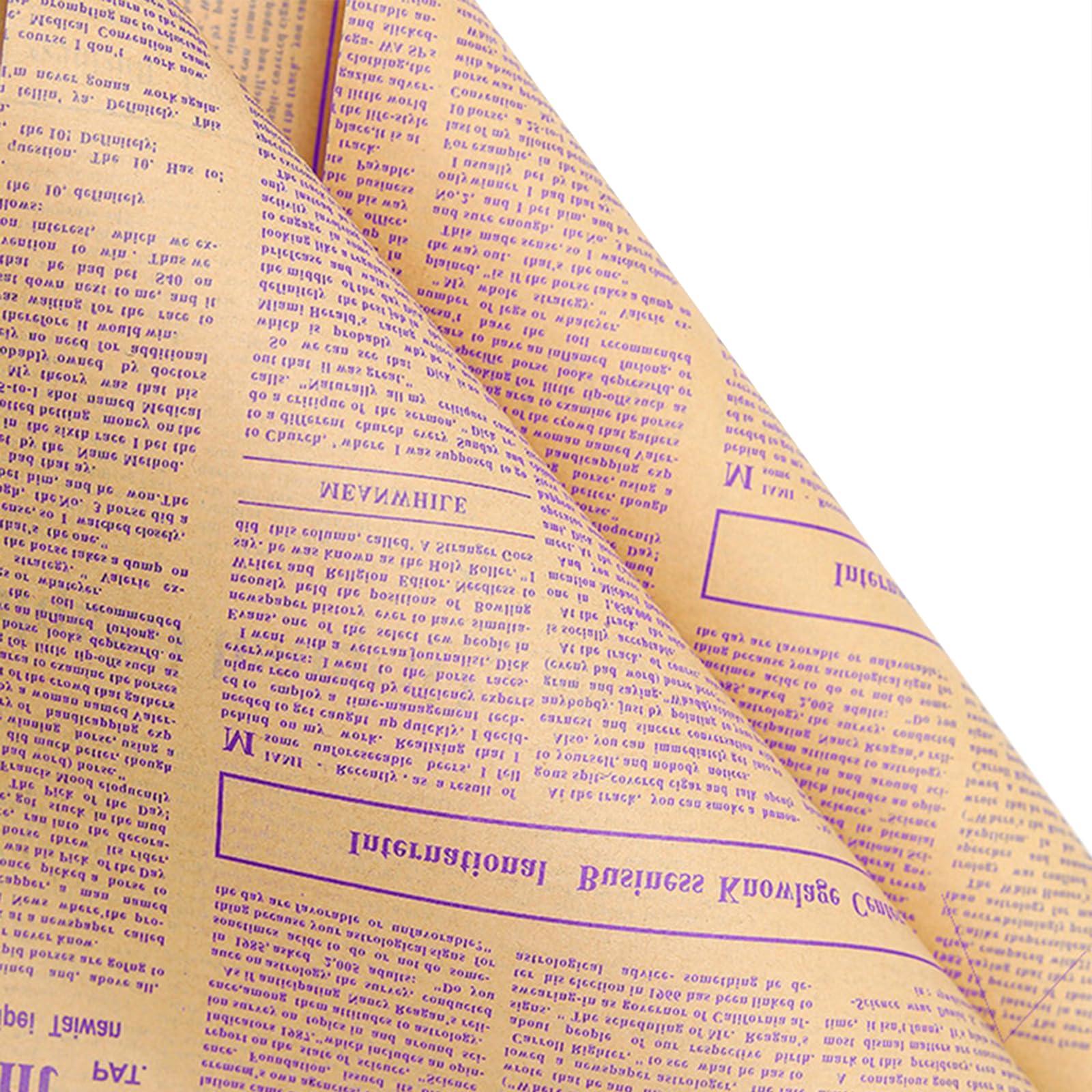 YIJUANGFA 45 Sheets Vintage English Newspaper Flowers Bouquet Wrapping Paper for Bridal Wedding Gift Flower Packaging,Photo Prop,Decoration Supplies Waterproof Thick 20x28 Inch Classic Newsprint Wrapping Paper