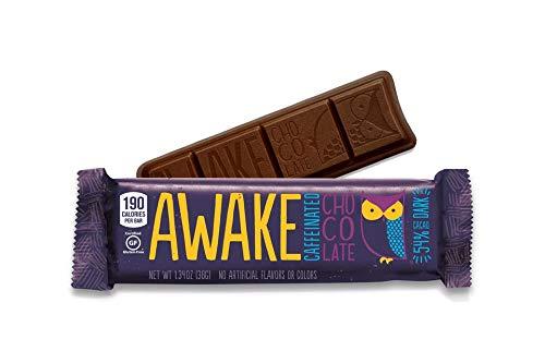 CANDY CABIN Awake Caffeinated Chocolate Energy Bar (12 Count) BY CANDY CABIN (Milk Chocolate - Caramel - Dark Chocolate)